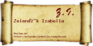 Zelenák Izabella névjegykártya